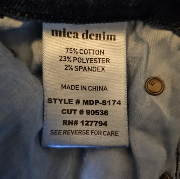 Mica Los Angeles High Rise Distressed Raw Hem Dark Wash Skinny Jeans Size 29 - Picture 7 of 14